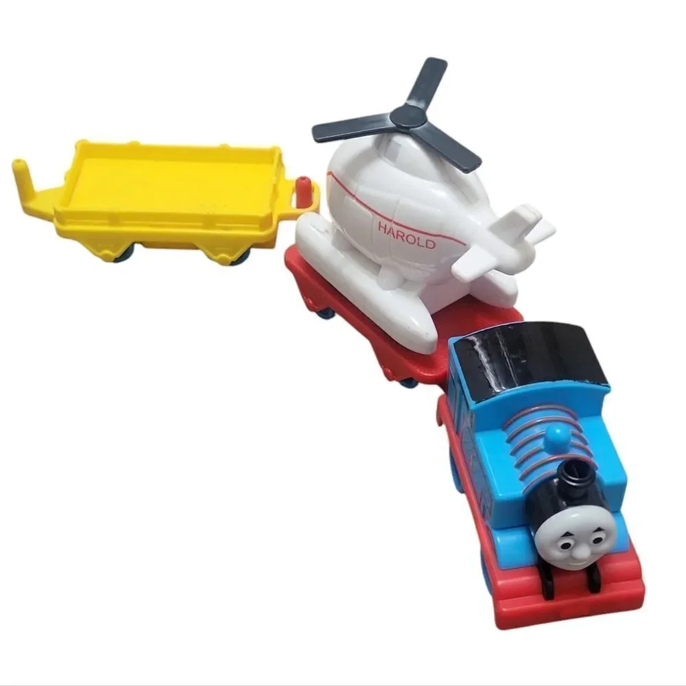 Plastic Thomas the train set with Harold the helicopter